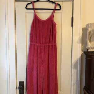 Suzie Kondi pink terry cloth jumpsuit L